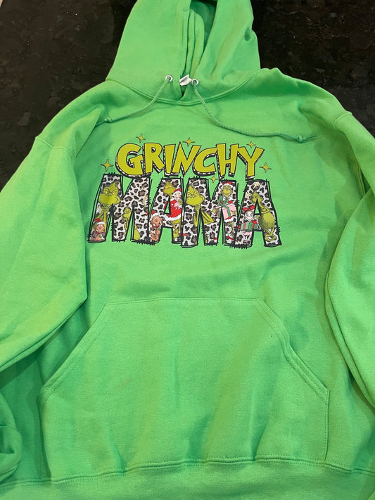 Grinchy Mama Hoodie Medium